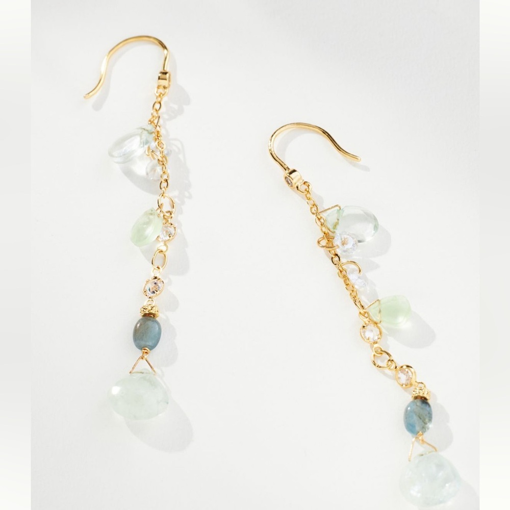 Anthropologie Linear Stone Drop Earrings